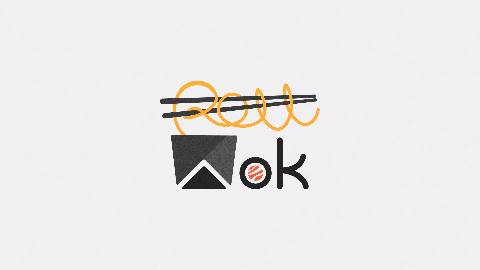 Разработка логотипа суши-бара «Roll Wok Club» в Зуевке
